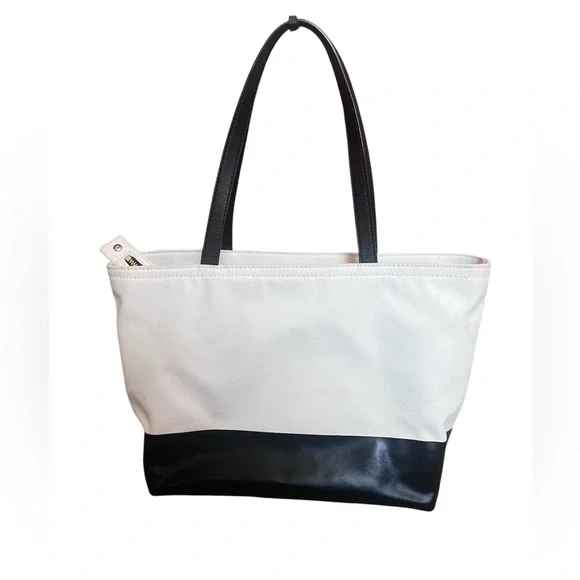 Kate Spade Imagination Monsters Party Francis Tote Bag Canvas Leather - Rare - Picture 2 of 5